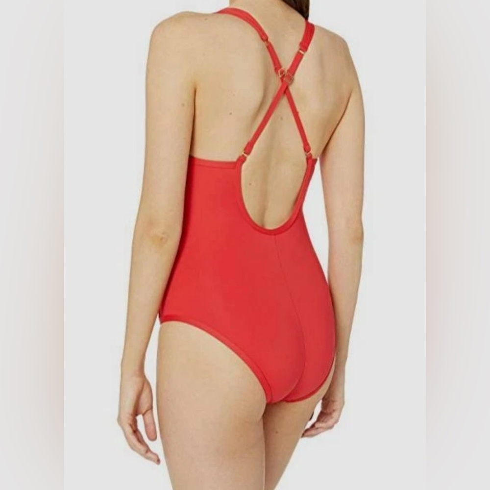 La Blanca L8446 Women's Red Flame Tied and True One-Piece Swimsuit Size XL - Picture 3 of 9